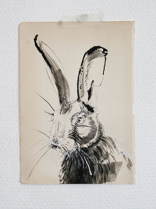 Iris Jansen, z.t., Oostindische inkt  op papier, 24,5 x 17,5 cm, € 150,-