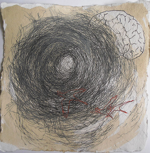 Sabine Liedtke, Duurswoude 10, potlood, acryl op papier, 20 x 20 cm, € 200,-