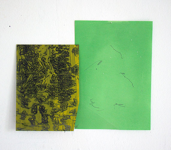 Giel Louws, z.t., acryl op plastic / pen op papier, 25 x 20 cm, € 450,-