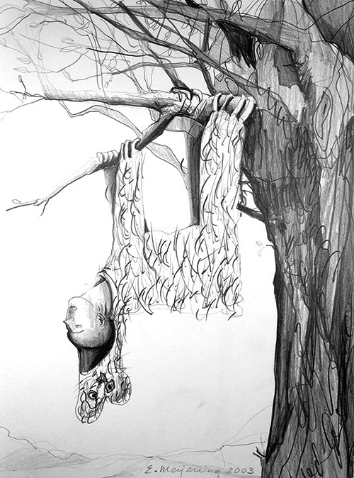 Edith Meijering, Slaapbeest, potlood op papier, 30 x 20 cm, € 495,-
