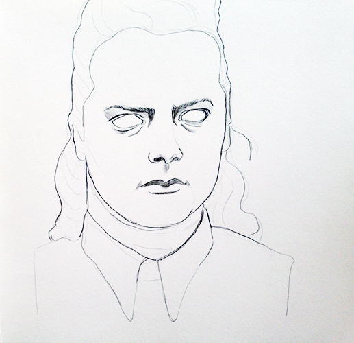 Frieda de Witte, Human, potlood op papier, 25 x 25 cm, € 350,-