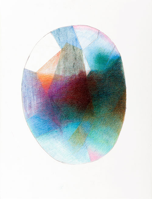 Barbara Helmer - Turkoois kleurpotlood op papier 32 x 24 cm € 290,-
