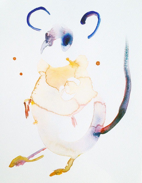 Edith Meijering - Mouse aquarel op papier 30 x 21 cm € 750,-