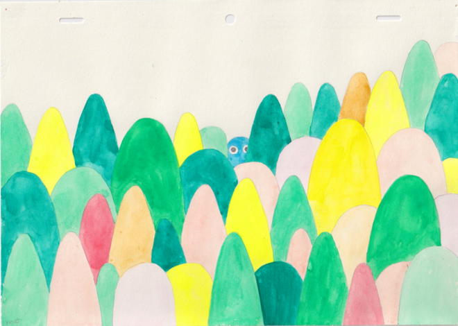 32 Takako Hamano - Nirono mountains with blue monster (2023)