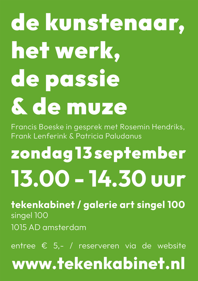 Zondag 13 september 2026: De Kunstenaar, Het Werk, De Passie & De Muze